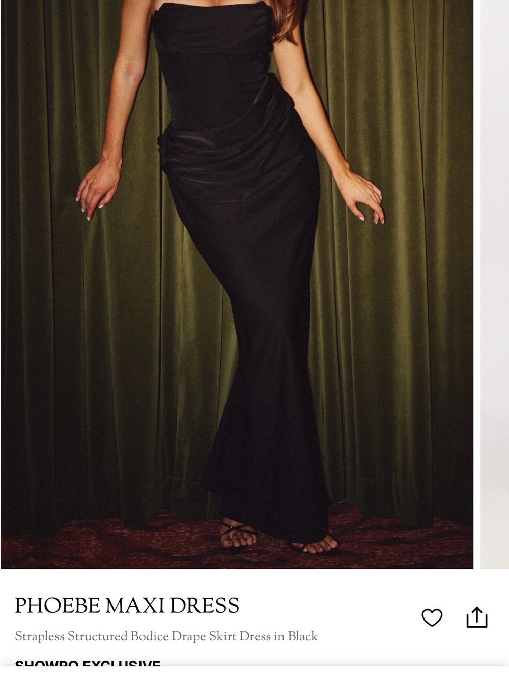 Showpo Black Strapless Phoebe Maxi Dress